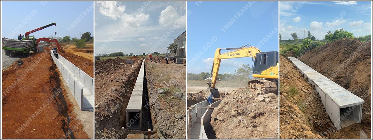 proyek saluran drainase dengan menggunakan uditch